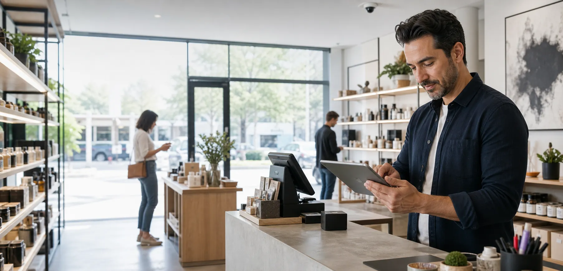 Business owner in a retail store